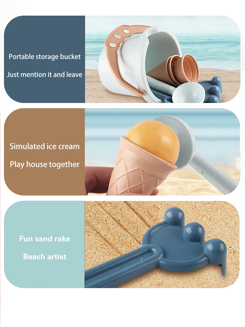 SZNL Sand Parlor | 9-Piece Ice Cream Beach Toy Set