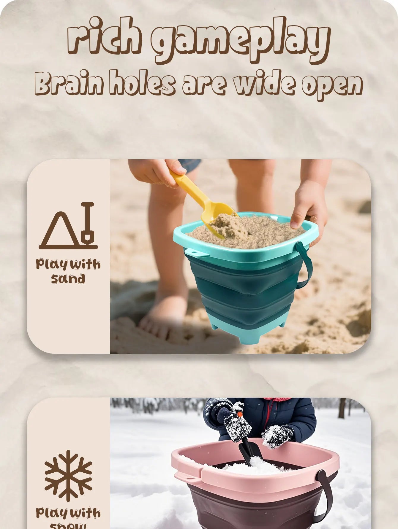 SZNL PackAway | Collapsible Silicone Beach Bucket