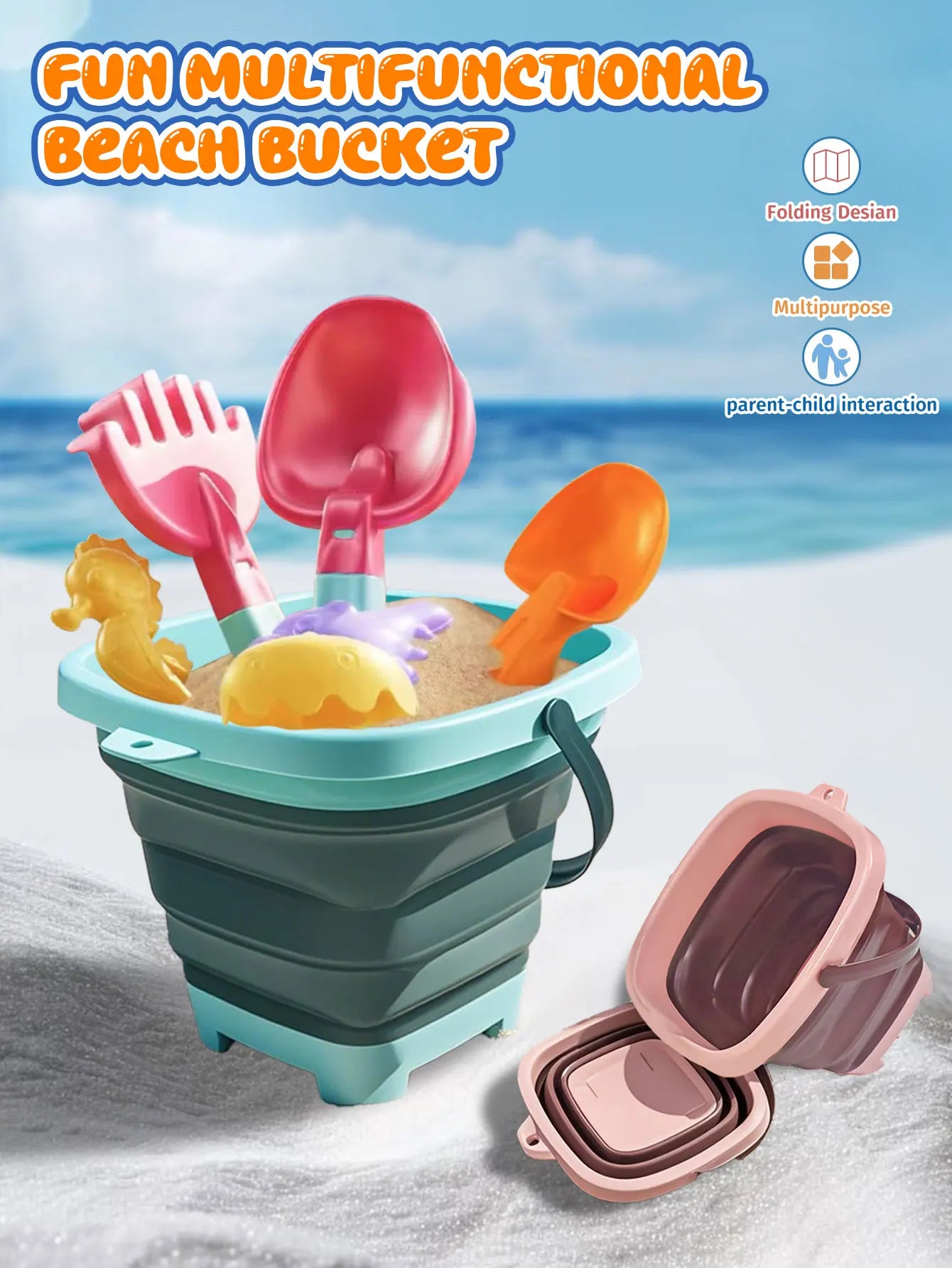 SZNL PackAway | Collapsible Silicone Beach Bucket