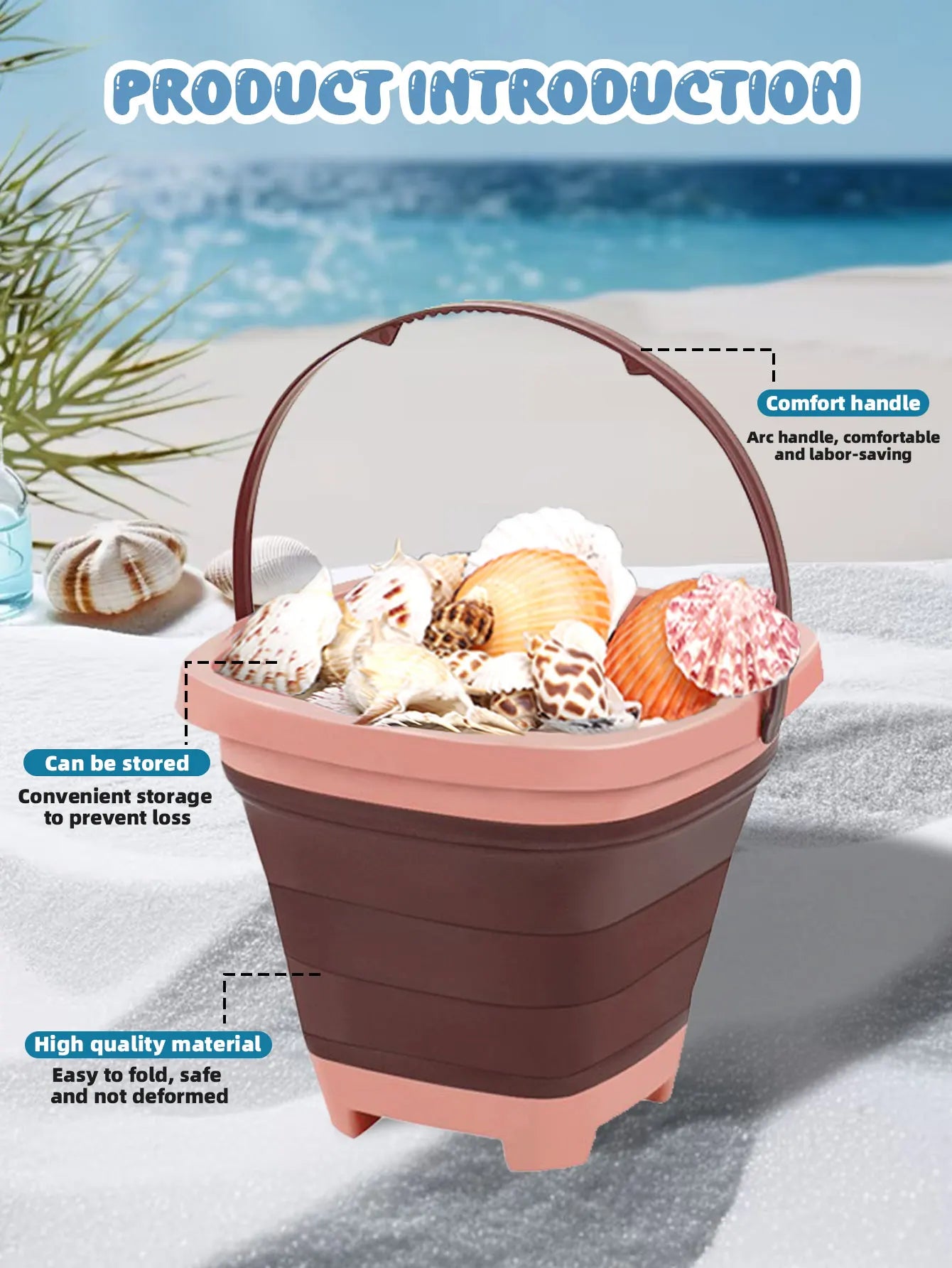 SZNL PackAway | Collapsible Silicone Beach Bucket
