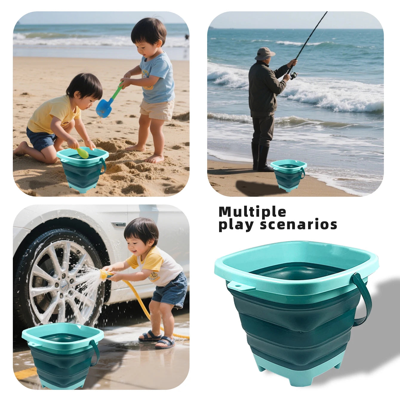 SZNL PackAway | Collapsible Silicone Beach Bucket