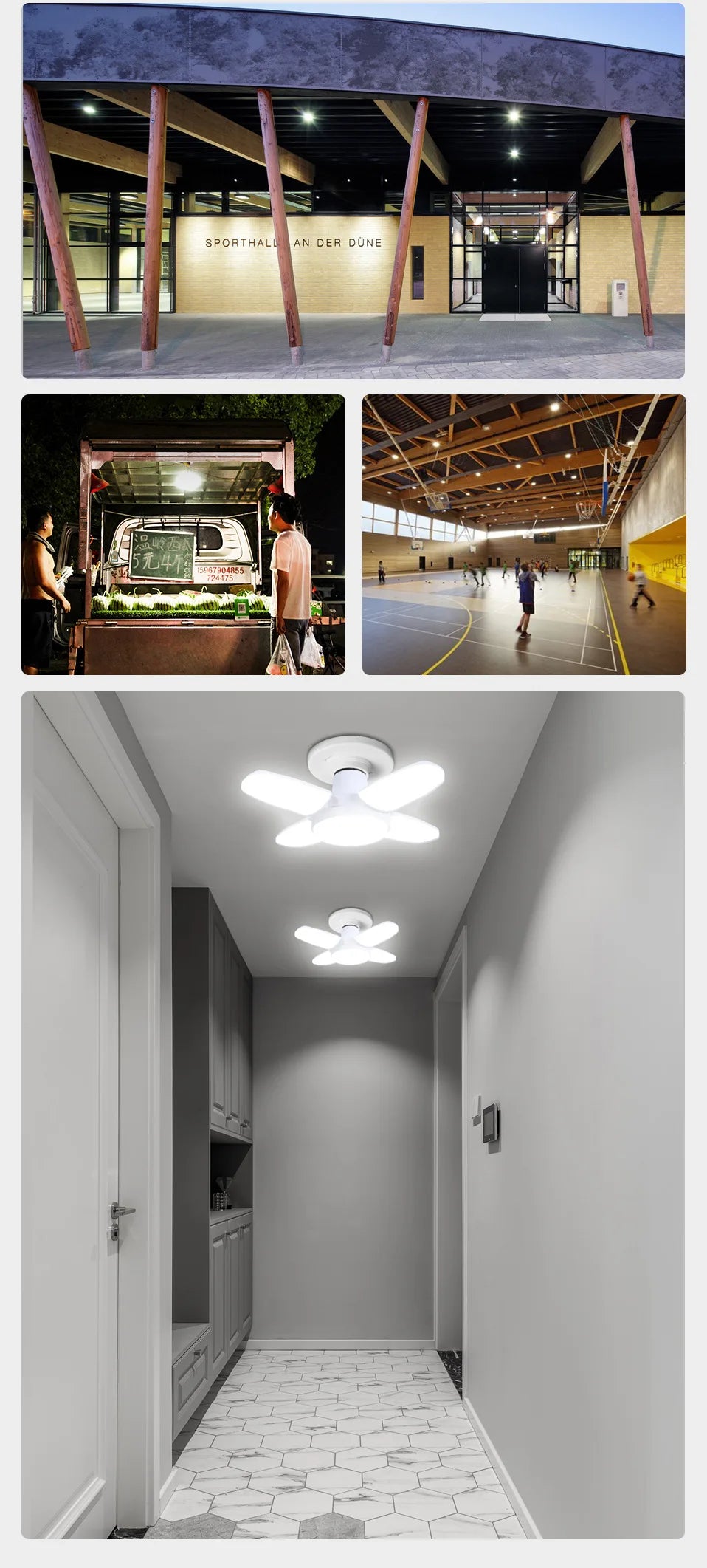 SZNL NovaBeam | Foldable 4-Panel LED Garage Light